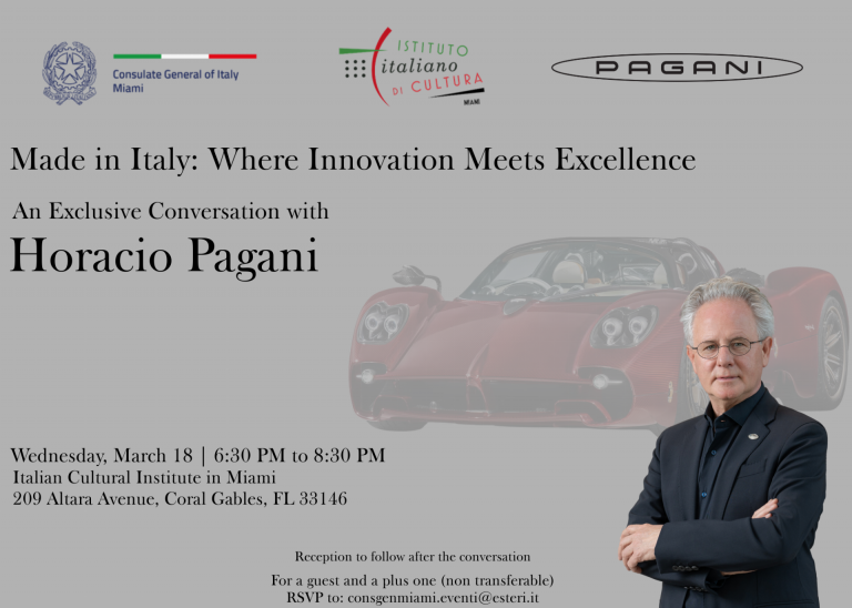 invitation Horacio Pagani Event March 18